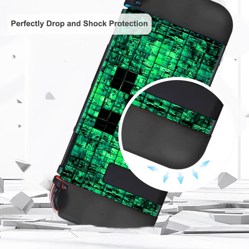 Sunmike Protective Case for Nintendo Switch, Switch Case & Thumb Grips Caps Soft Dockable Cases for Nintendo Switch Cases Shock-Absorbent & Anti-Scratch Switch Cover Slim Shell & 4 Pcs Joystick Cover - Image 4